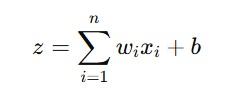 Picture showing how to calculate weighted sum in hidden layer